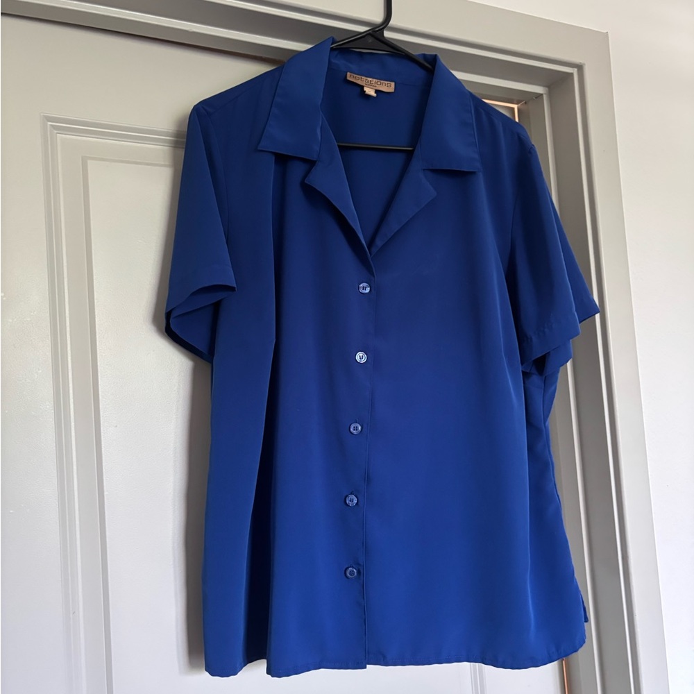 Notations Women's Button-Up Blouse - Royal Blue